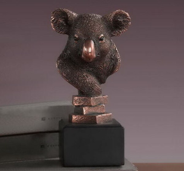 Koala head bust sculpture realistically sculpted Bear Statue Figurine